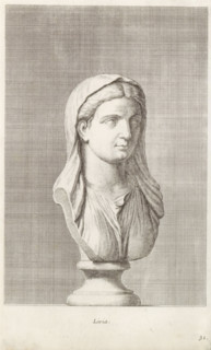 Bust of Livia, Livia, print, album page, Series number, 31, 98, Classical bust of a woman, turned