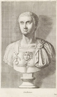Bust of Emperor Gordianus III, Gordianus, print, album page, Series number, 34, 98, Classical bust