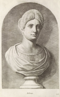Bust of Helena, Helena, print, album page, Series number, 35, 98, Classical sculpture of a woman,
