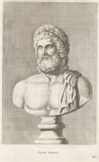 Jupiter Ammon, Bust of Jupiter, print, album page, Series number, 42, 98, Classical bust of a