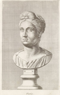Flavia, Bust of Flavia, print, album page, Series number, 53, 98, Classical bust of Flavia. She has