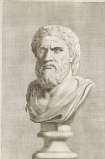 Bust of a bearded man, facing left, print, album page, Series number, 76, 98, with a series of