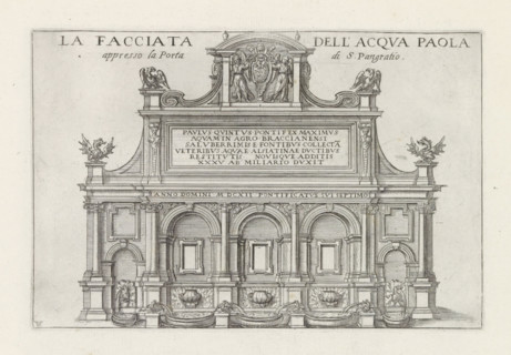 The facade of the Paola Water approaching the Gate of St. Pangratio, Fontana dell'Acqua Paola in