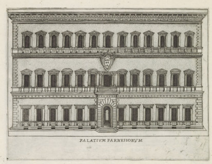 Façade of Palazzo Farnese in Rome, Palatium Farnesiorum, Famous buildings in Rome and beyond,