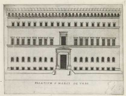 Palatium S. Marci de urbe, Façade of a palazzo in Rome, Famous buildings in Rome and beyond,
