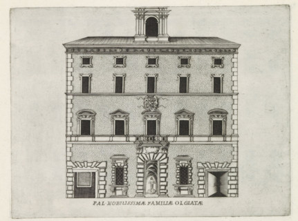 Façade of Palazzo Olgiati in Rome, Pal. nobilissimae familiae Olgiatae, Famous buildings in Rome