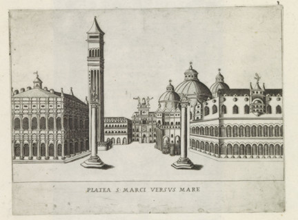Platea S. Marci versus mare, Corner of St. Mark's Square with the Doge's Palace and the Column with