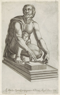Sculpture of the Roman consul Marcus Manlius, Sculptures from antiquity, print, album page, Caption