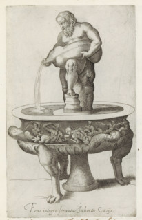Fountain consisting of the Torloni Vase and a sculpture of Silenus with a wineskin, Sculptures from
