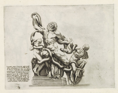 Sculpture of Laocoön and his sons, Sculptures from antiquity, print, album page, The Laocoön Group.