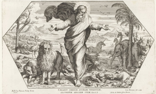 Creation of the Animals, Imagines Veteris ac Novi Testamenti, Raphael Bible, Paintings in the