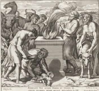 Noah offering to God, Imagines Veteris ac Novi Testamenti, Paintings in the Loggia of Raphael,