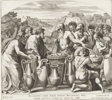 Meeting between Abraham and Melchizedek, Raphael Bible, Paintings in the Loggia by Raphael,