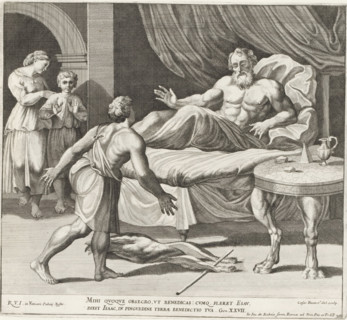 Isaac promises Esau a second blessing, Raphael Bible, Imagines Veteris ac Novi Testamenti,