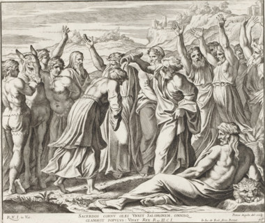 Solomon anointed king by Sadoc, Raphael Bible, Paintings in the Loggia by Raphael, Imagines Veteris