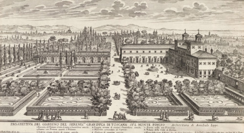 View of the Villa Medici and garden in Rome, Prospettiva del giardino del serenic.mo gran duca di