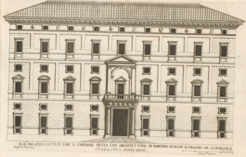 Il do palazzo la fece fare il cardinal Dezz, Façade of Palazzo Borghese, Roman palaces, Palazzi di