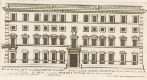 Palazzo dell' ill.mo et ecc.mo sig.r principle D. Agostino Chigi in Piazza Colonn, Façade of the