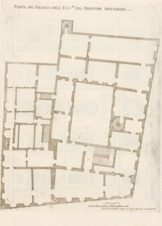 Map of Palazzo Giustiniani, Pianta del Palazzo dell'ecc.mo sig. Prencipe Giustiniani, Palazzi di