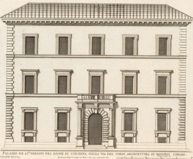 Palazzo de ss.ri Verospi nel Rione di Colonna nella Via del Cors, Façade of Palazzo Verospi,