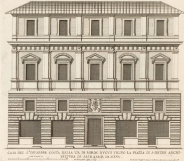 Façade of the house of Giuseppe Costa, Casa del sr Giuseppe Costa nella Via di Borgo Nuov, Palazzi