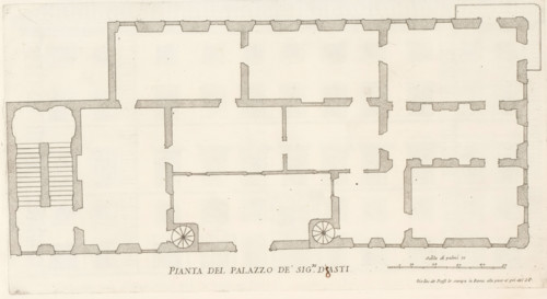 Map of Palazzo Bonaparte, Pianta del Palazzo de' sig.ri d'Asti, Palazzi di Roma dei più celebri