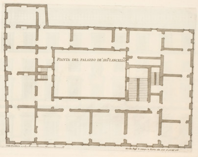 Pianta del Palazzo de sig.ri Lancellotti, Map of Palazzo Lancellotti, Roman palaces, Palazzi di