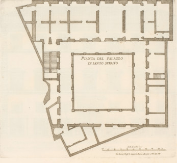 Map of the palace of the commendatore of the church of Santo Spirito, Pianta del Palazzo di Santo