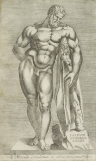 Herculis simulacrum in aedibus Farnesiani, Sculpture of Hercules, Hercules Farnese, Antiquarum