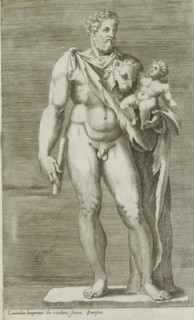 Commodus imperator in viridario summi pontificus, Sculpture of Emperor Commodus as Hercules,