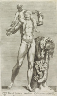 Bacchi statua in viridario Cesarinorum, Sculpture of Silenus with the young Bacchus on his