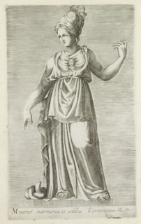 Sculpture of Minerva, Minerve marmorea in aedibus Farnesianis, Antiquarum statuarum urbis Romae