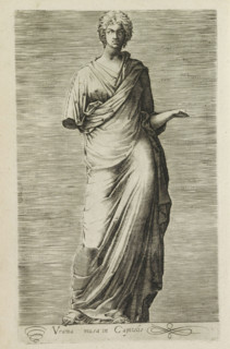 Urania musa in Capitolio, Sculpture of Urania, muse of astronomy, Antiquarum statuarum urbis Romae