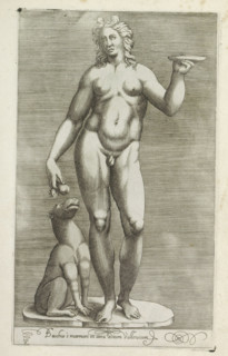 Bacchus è marmore in area aedium Vallensium, Sculpture of Bacchus and a dog, Antiquarum statuarum