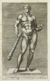 Sculpture of Hercules, Hercules egregie factus ex aere & inauratus, in Capitolo, Hercules of the