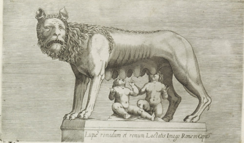 Sculpture of the Lupa Capitolina suckling the twins Romulus and Remus, Lupae Romulum et Remum