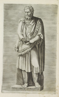 Parthoru rex captivis e nigro lapide Romae in aedib Cesys, Sculpture of a captive king, Antiquarum