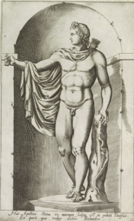 Haec Apollinis statua ex marmore sculpta est in palatij pontificis, Sculpture of Apollo, Apollo