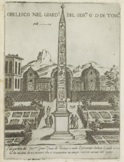 Obelisco nel giard.o del ser.mo GD Di Tosc.a, Egyptian obelisk in the garden of the Villa Medici in