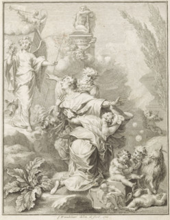 Allegorical representation with Telemachus, Title page front: François Fénelon and Sybrand Feitama,