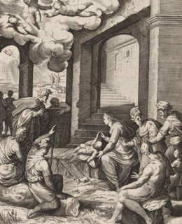 Adoration of the Shepherds, Scenes from the Life of Christ, print, album page, Series number, 3,