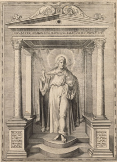Christ as Salvator Mundi, print, album page, This print is part of an album., c. 1560 - c. 1573,