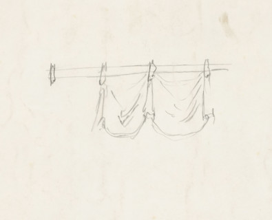 Detail of a curtain, drawing, draftsman (artist): anonymous, c. 1886 - c. 1899, draftsman (artist),