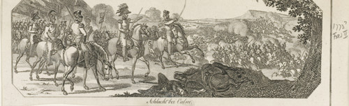 Battle of Kulm, 1813, Schlacht bei Culm, print, August 30, between the French and the Allies. Small