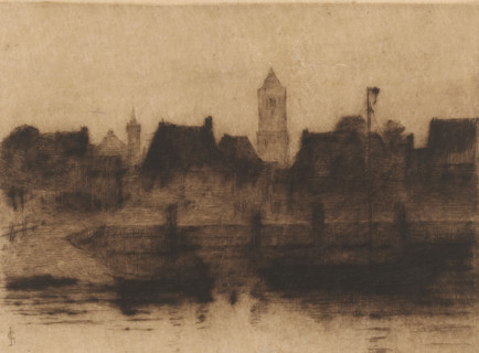 Tholen at evening, Tholen (original title), Schetsen in Holland (original series title), print, In