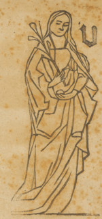 Unknown saint, Saints, print, album page, This print is part of an album., 1800 - 1899, printmaker,