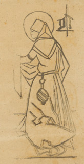 Unknown saint, Saints, print, album page, This print is part of an album., 1800 - 1899, printmaker,