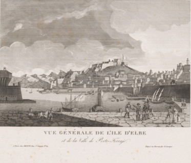 View of Portoferraio on Elba, Vue générale de l'Ile d'Elbe et de la Ville de Porto-Ferrajo, print,