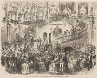 Decoration executed in the courtyard of the Town Hall for the ball given to the Queen of England,