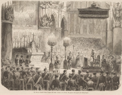 Thanksgiving service at the capture of Sevastopol, 1855, Te Deum chanté dans l'église de